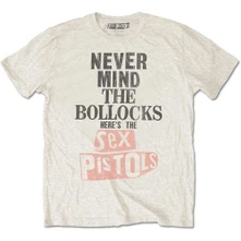 Sex Pistols, Tričko Bollocks Distressed, Unisex, Natural