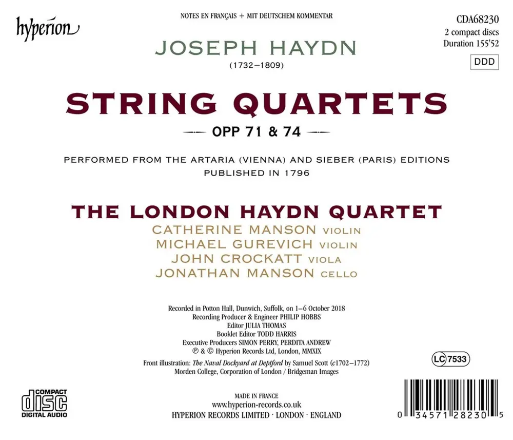 The London Haydn Quartet – HAYDN: STRING QUARTETS OP. 71 & 74 (CD)
