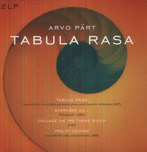 Kristjan Järvi – Vinyl TABULA RASA/SYMPHONY 1/COLLAGE ON A THEME B-A-C-H/PRO ET CONTRA