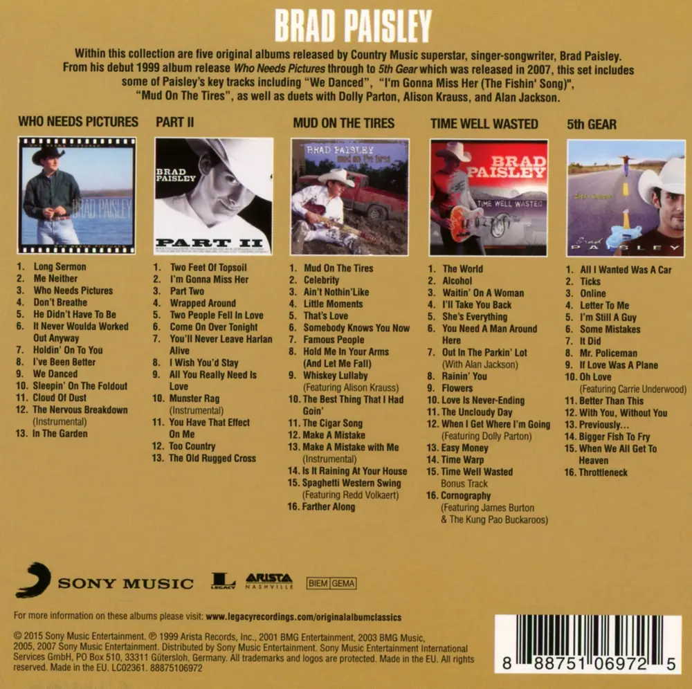 Brad Paisley – Original Album Classics (CD)