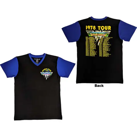 Van Halen – Tričko 1978 Tour Dates (Multi-color, Raglan T-Shirt), Unisex, Multi-color