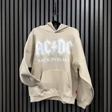 Ladies Unplugged Pullover Hoodie: Back In Black (Natural) thumbnail