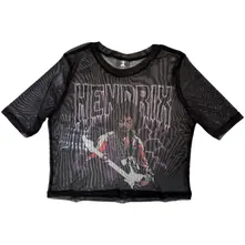 Croptop Ladies Mesh Crop Top: Lightning (Black)