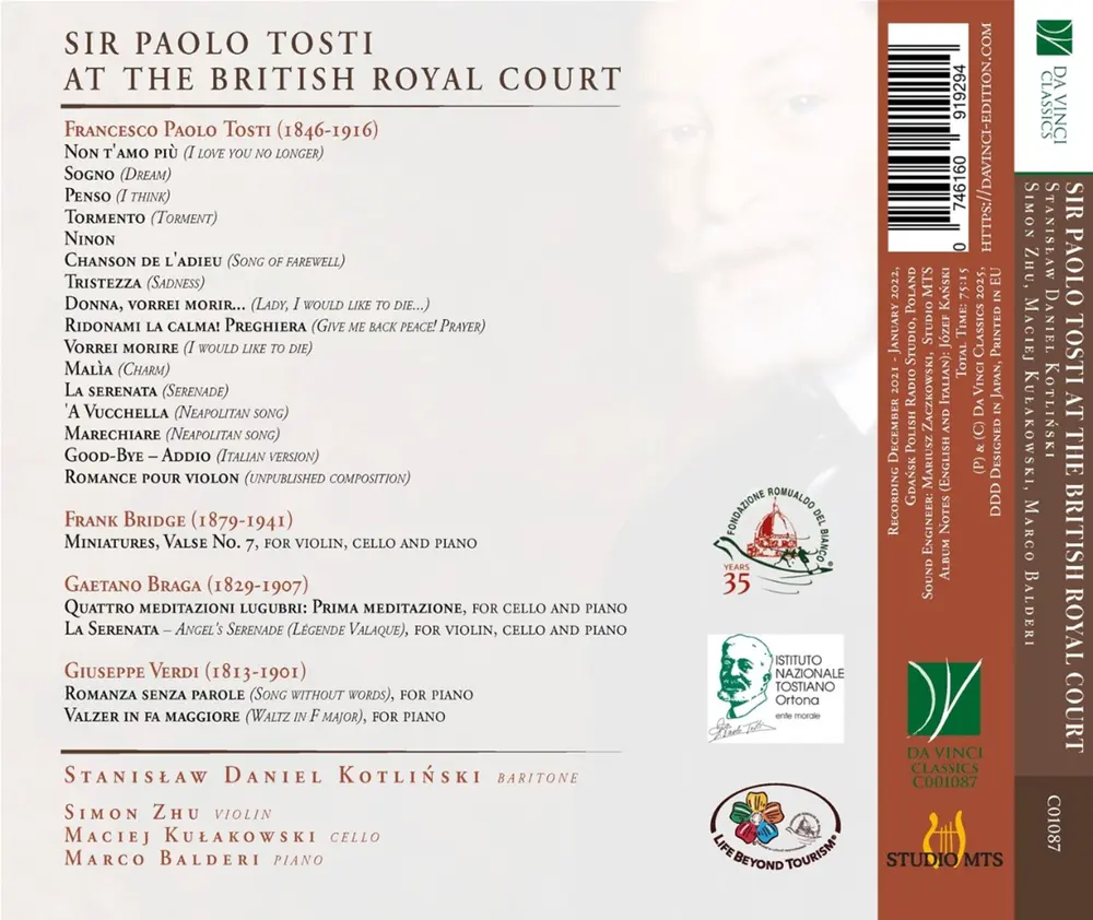 SIR PAOLO TOSTI AT THE BRITISH ROYAL COURT