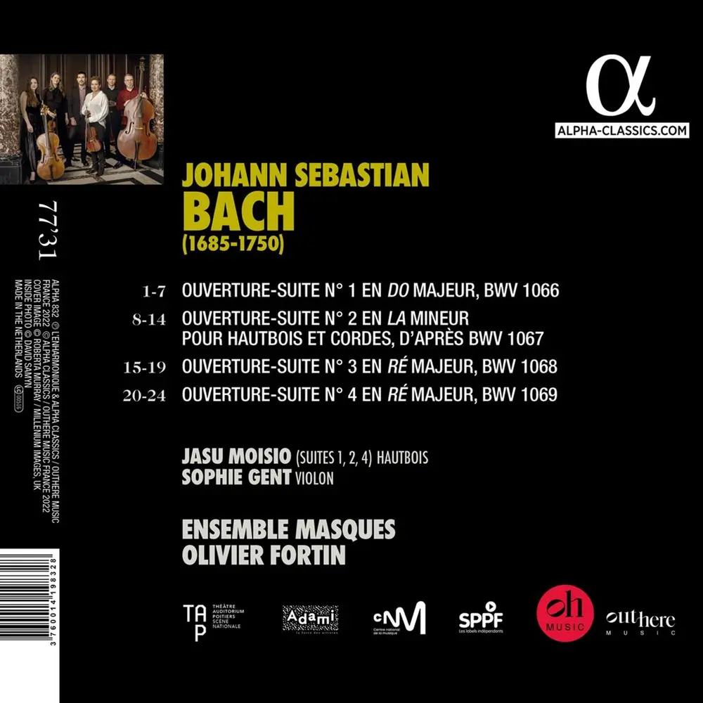 Ensemble Masques – BACH: OUVERTURES-SUITES (CD)