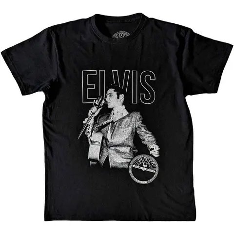 Unisex T-Shirt: Elvis Live Portrait (Black)