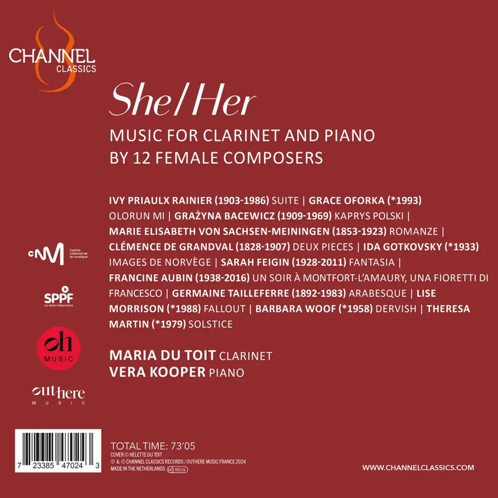 SHE/HER: MUSIC FOR CLARINET AND PIANO BY 12 FEMALE COMPOSERS