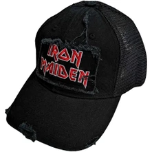 Iron Maiden, Šiltovka Scuffed Logo, Unisex, Čierna
