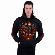 Unisex Pullover Hoodie: Ashes Reborn (Black) (Back & Sleeve Print) thumbnail