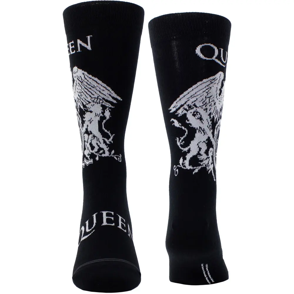 Unisex Crew Socks: White Crest (Black) (UK Size 6.5 - 11)
