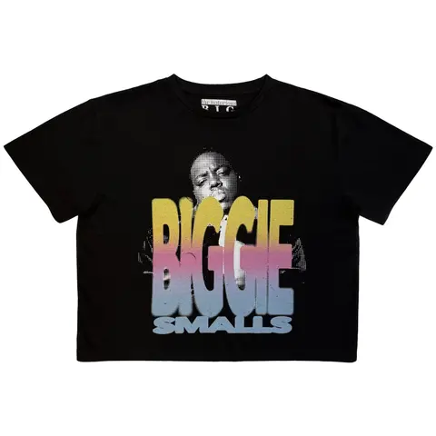 Ladies Crop Top: Halftone Biggie (Black)