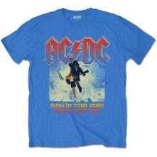 AC/DC, Tričko Blow Up Your Video, Unisex, Modrá