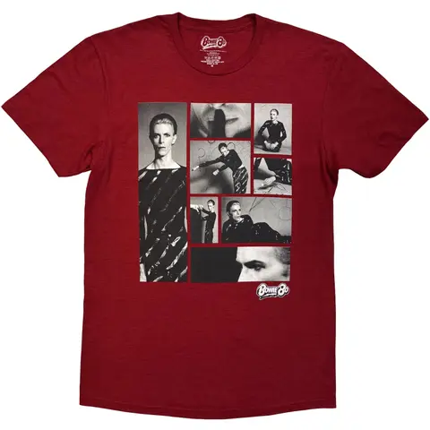 David Bowie – Tričko Starman Montage (Červená), Červená, Unisex