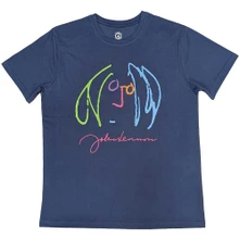 John Lennon, Tričko Self Portrait Full Colour, Unisex, Modrá