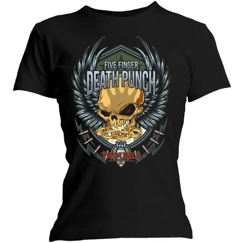 Five Finger Death Punch – Tričko Trouble (Čierna, Dámske), Žena, Čierna