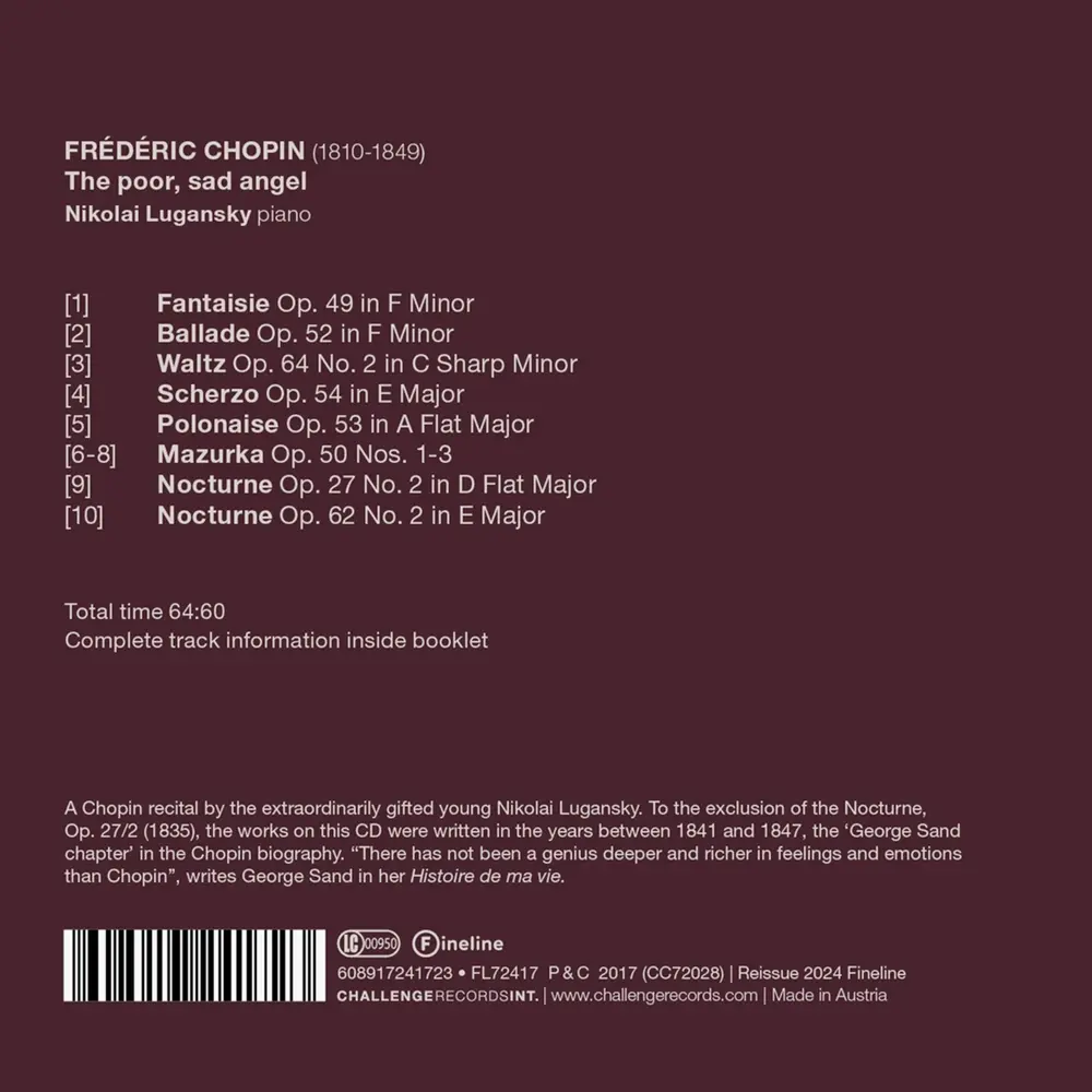 Nikolai Lugansky – THE POOR, SAD ANGEL (CD)