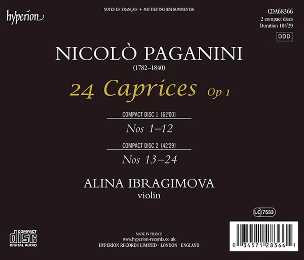 Alina Ibragimova – PAGANINI: 24 CAPRICES (CD)