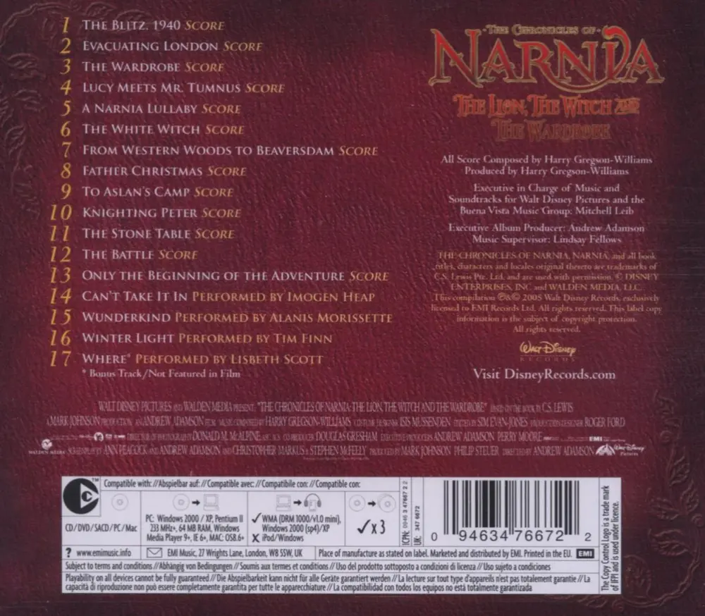 The Chronicles Of Narnia: The Lion, The Witch And The Wardrobe (Original Soundtrack)