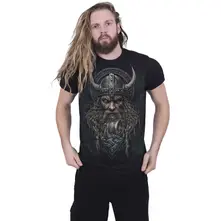 Unisex T-Shirt: Viking Norseman (Black) (Back Print) thumbnail