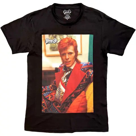 David Bowie – Tričko Ziggy Era (Čierna), Unisex, Čierna