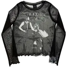Ladies Long Sleeve Mesh Crop Top: Rumours (Black)
