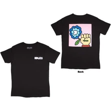 IDLES, Tričko Cartoon Flower, Unisex, Čierna