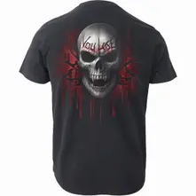 Unisex Organic T-Shirt: Game Over (Black) (Back Print) thumbnail