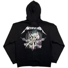 Unisex Zipped Hoodie: Scary Guy (Black) (Back Print) thumbnail