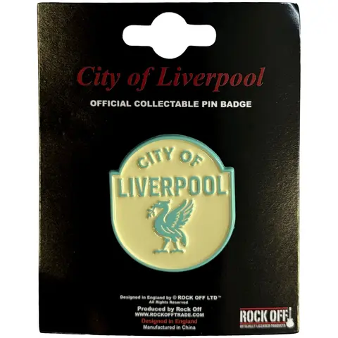Pin Badge: City Of Liverpool Emblem Cyan