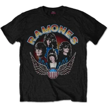 Ramones, Tričko Vintage Wings Photo, Unisex, Čierna