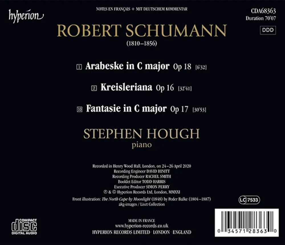 Stephen Hough – SCHUMANN: ARABESKE - KREISLERIANA - FANTASIE (CD)