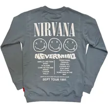 Unisex Unplugged Sweatshirt: Nevermind Tour 1991 (Blue) (Back Print) thumbnail