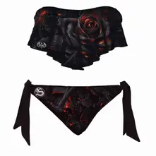 Ladies Bikini: Burnt Rose (Black) (All Over Print) thumbnail