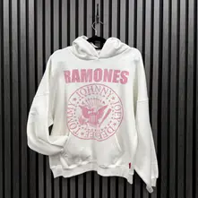 Ladies Unplugged Pullover Hoodie: Pink Presidential Seal (Natural) thumbnail