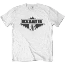 Beastie Boys, Tričko B&W Logo, Unisex, Biela