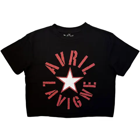 Ladies Crop Top: Stencil Logo (Black)