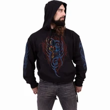 Unisex Pullover Hoodie: Oblivion (Black) (Back & Sleeve Print) thumbnail