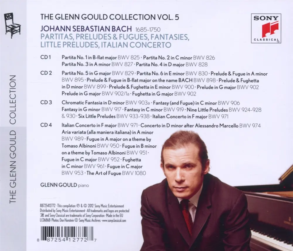 Glenn Gould Plays Bach: 6 Partitas Bwv 825-830; Chromatic Fantasy Bwv 903; Italian Concerto Bwv 971; the Art of the Fugue Bwv 1080 (Excerpts); Preludes, Fugues & Fantasies