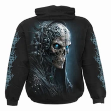 Unisex Pullover Hoodie: Human 2.0 (Black) (Back & Sleeve Print) thumbnail