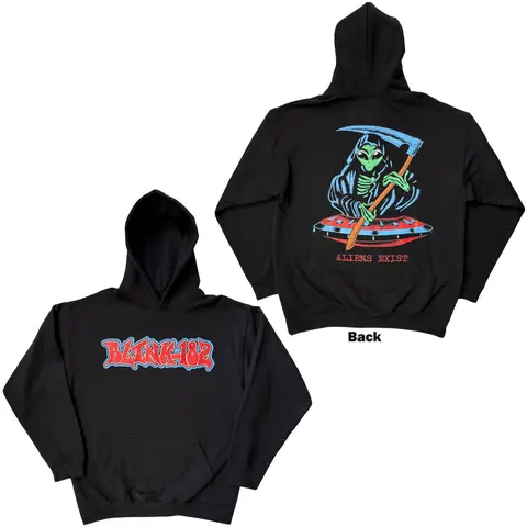 Unisex Pullover Hoodie: Alien Reaper (Black) (Back Print)