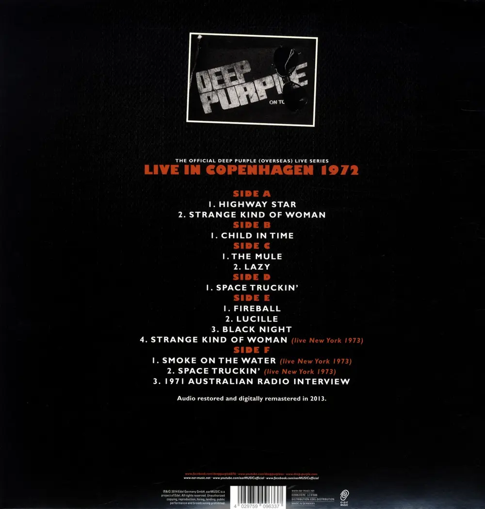 Deep Purple – COPENHAGEN 1972 (Vinyl)