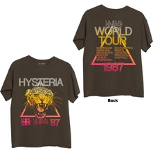 Def Leppard, Tričko Hysteria World Tour, Unisex, Hnedá