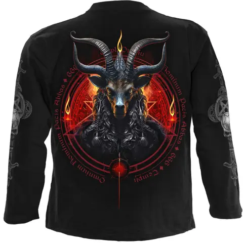 Spiral – Tričko s dlhým rukávom Baphomet (Čierna), Unisex, Čierna