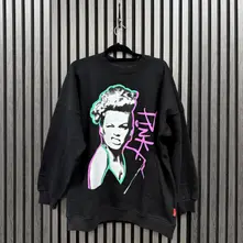 Ladies Unplugged Sweatshirt: Paint Pen (Black) thumbnail