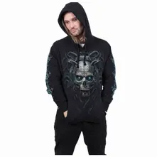 Unisex Pullover Hoodie: Human 2.0 (Black) (Back & Sleeve Print) thumbnail