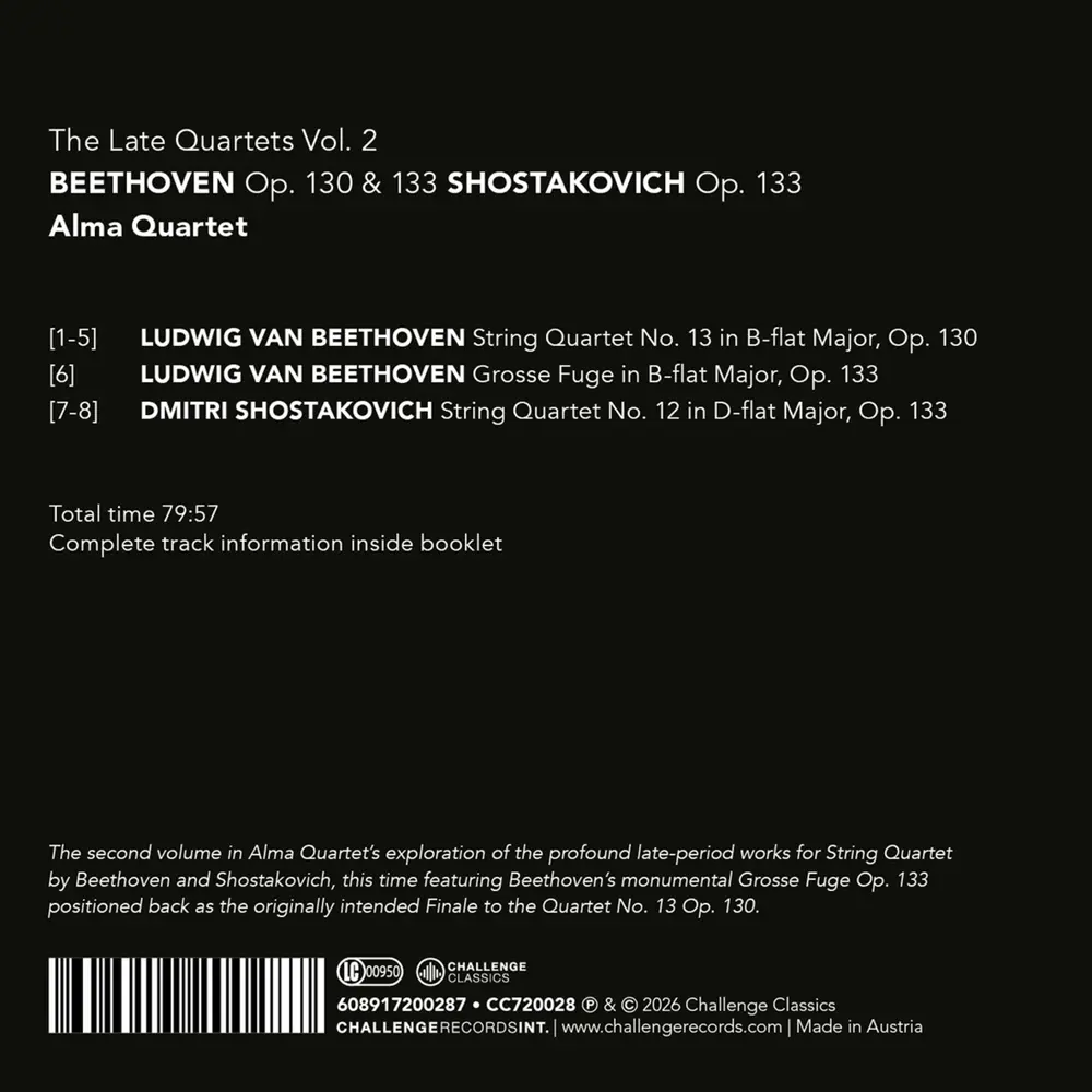 Alma Quartet – THE LATE QUARTETS VOL. 2: BEETHOVEN OP. 130 & 133 - SHOSTAKOVICH OP. 133 (CD)