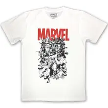 Marvel – Black & White Characters (Blanca) (Camiseta)