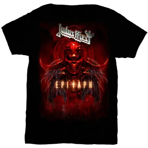 Judas Priest – Tričko Epitaph Red Horns (Čierna), Unisex, Čierna