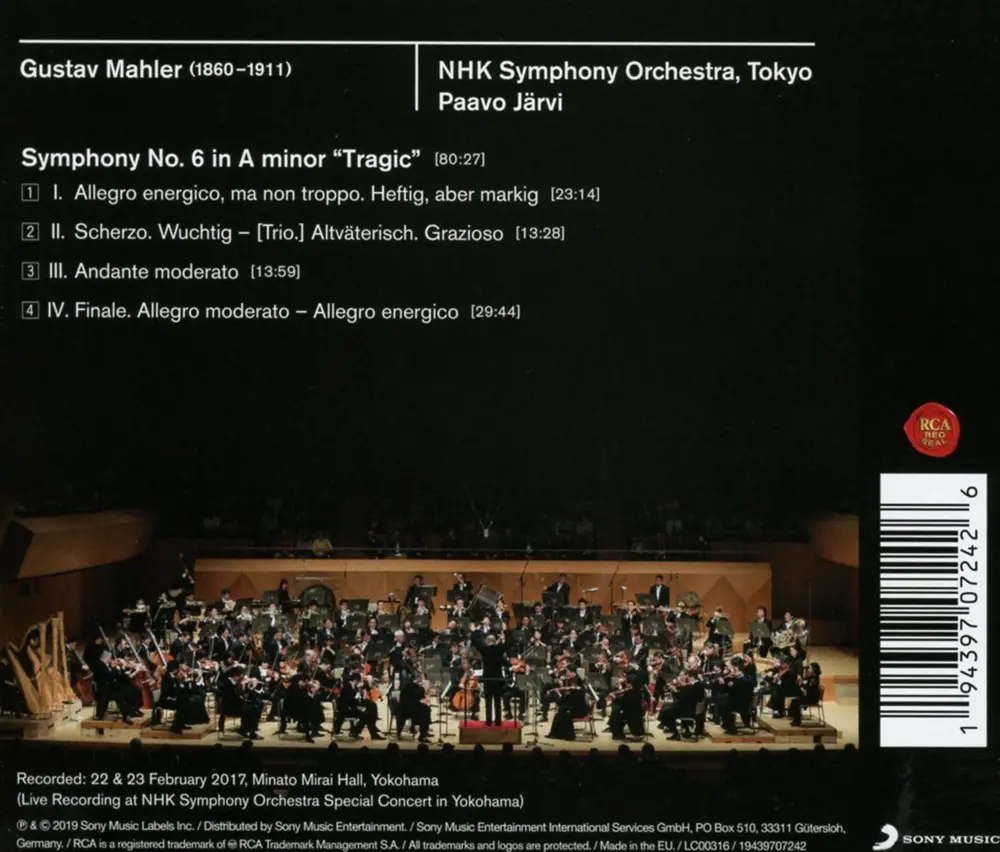 Paavo Järvi – JARVI, PAAVO & NHK SYMPHO - Mahler: Symphony No. 6 "Tragic" (CD)