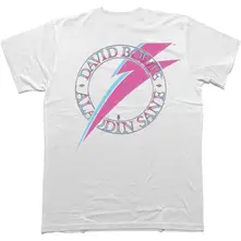 Unisex T-Shirt: Aladdin Sane Photos (White) (Back & Sleeve Print) thumbnail